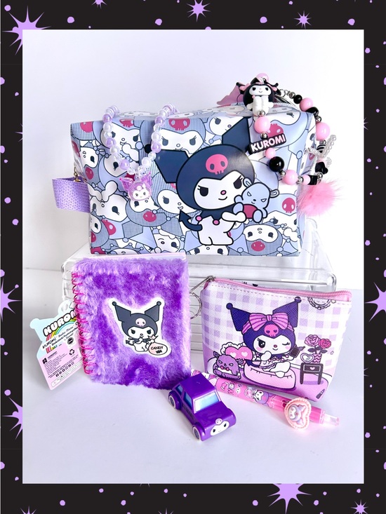Sanrio Handbags - 💜(KUR352) Kuromi Adorable 7-Piece Travel Pouch Bundle!
